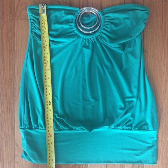 Strapless GREEN summer (or St Patty’s) jewel top! - Picture 6 of 6